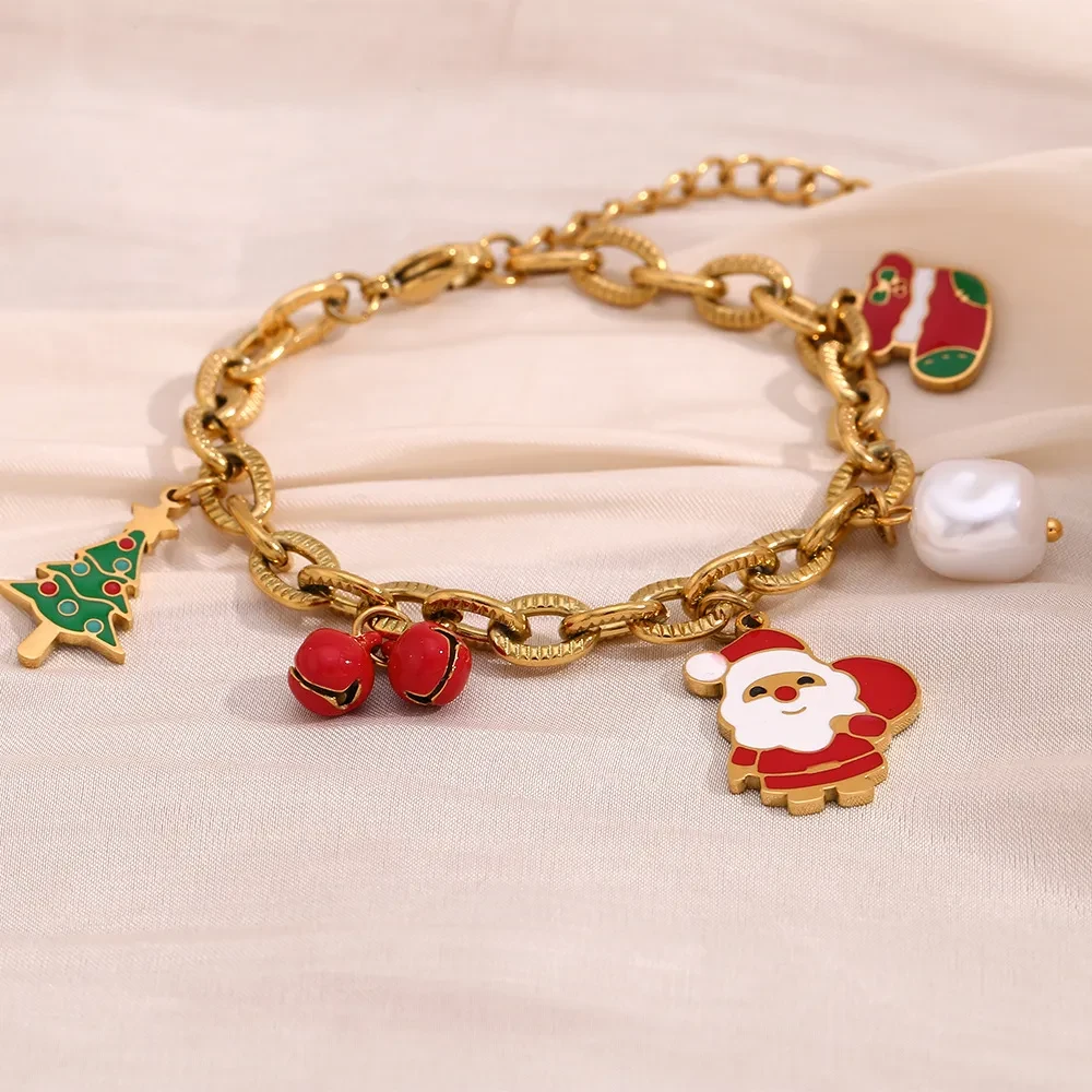 O-shaped Chain Cute Cartoon Santa Claus Socks Bracelet