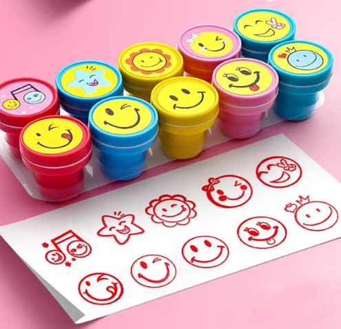 Assorted Stamps for Kids Self-Ink Teacher Stamps Party Favor Children Treasure Box Prize Classroom Easter Egg Stuffers Toys Gift