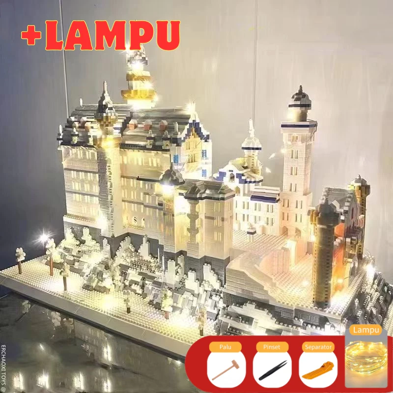 Nano Block Toy Castle Gift Princess Palace Block Building Swan Lake Toy Stacking Dream Castle