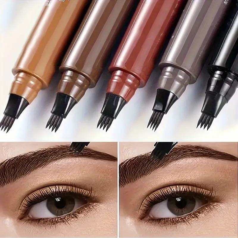 Long-lasting 4 Split Head Liquid Eyebrow Pencil,