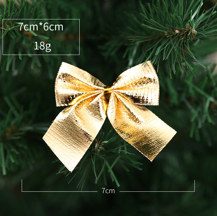 Christmas Decoration Supplies Christmas Tree Pendant Small Bowknot 12 Pieces