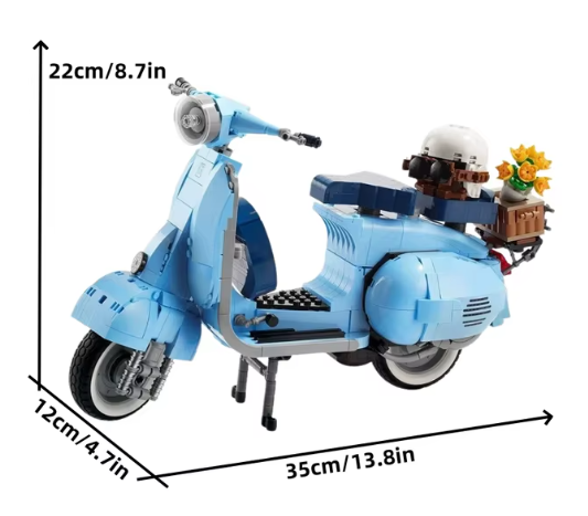 2024 Technical Roman Holiday Vespas 125 Motorcycle Building Blocks City MOTO Model Bricks MOC 10298 Assemble Toys Kid Boy Gifts