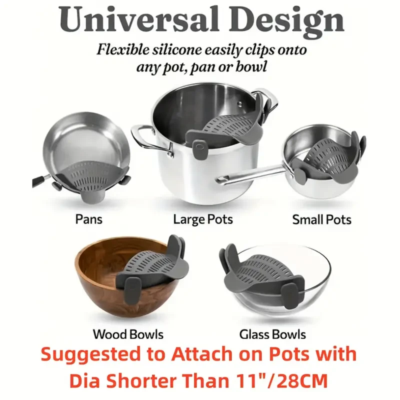 Silicone Pot Strainer Adjustable Silicone Clip