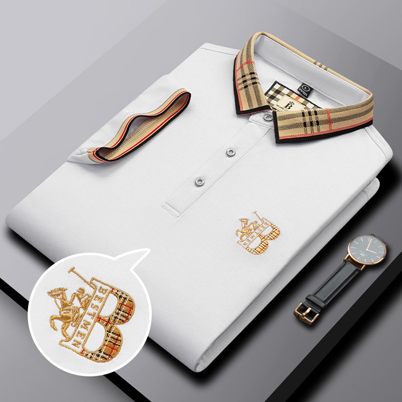 Embroidered Men's Pure Cotton Popsicle Polo Shirt