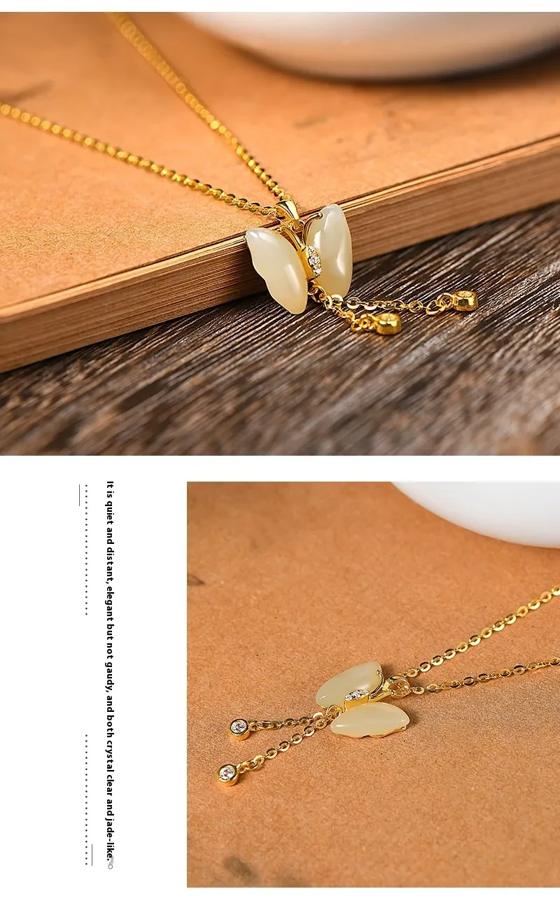Butterfly Tassel Necklace Female