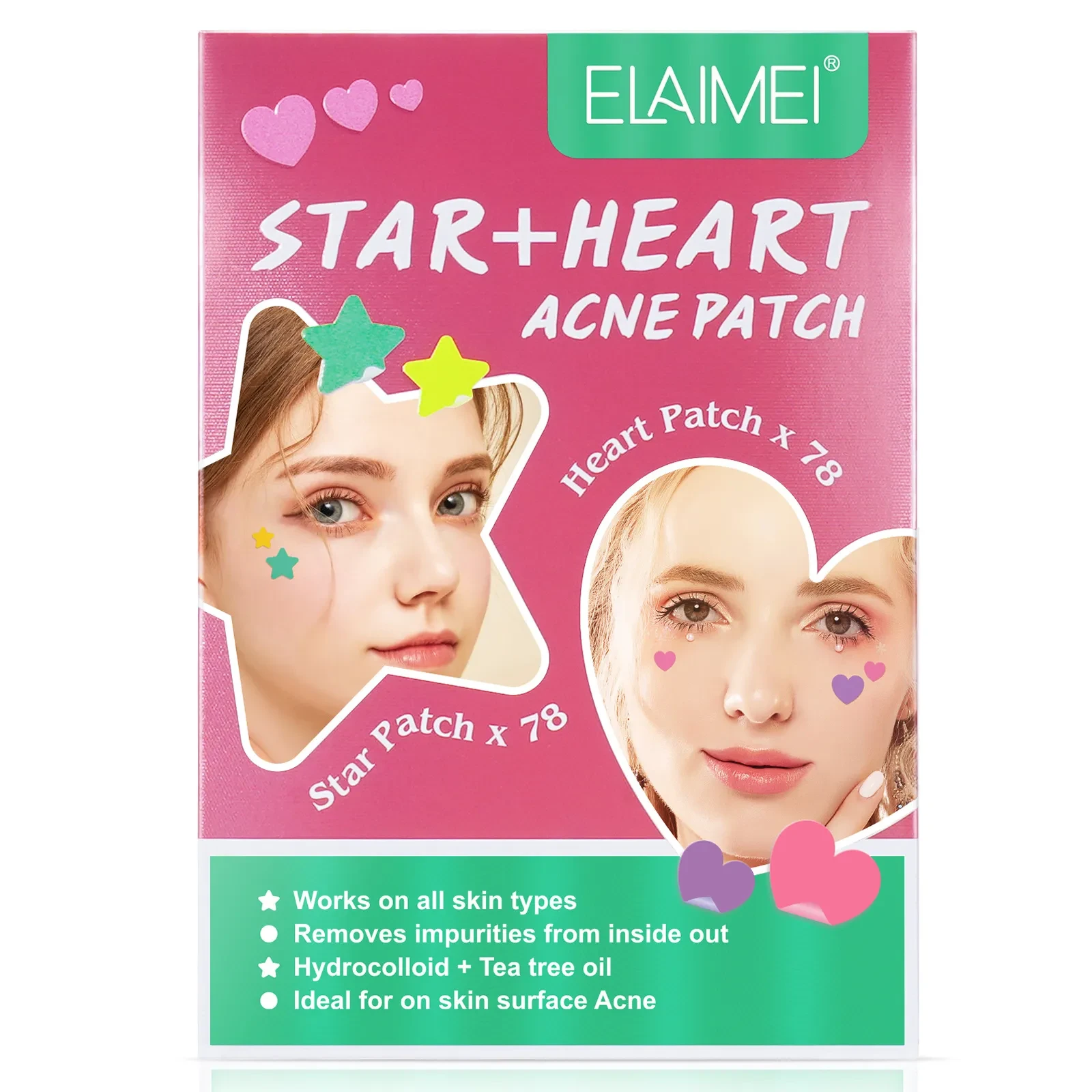 Heart Color Multi-shape Acne Patch