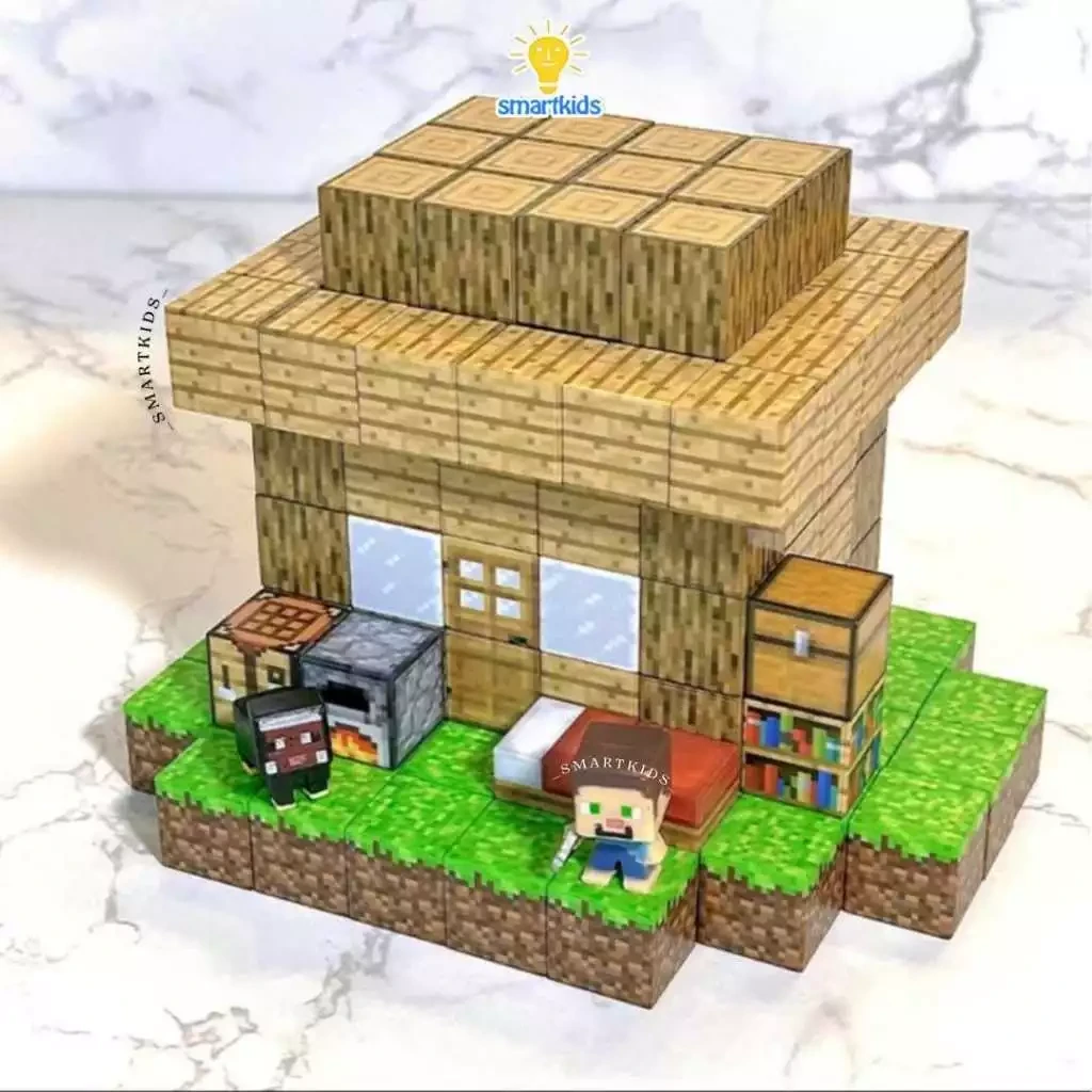 Minecraft Premium Magnetic Building 4D Cubes Minicraft My World Magnetic DIY 3D Puzzle Blocks