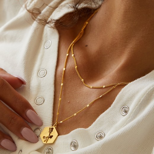 S925 Silver Double-layer Necklace French Style Design