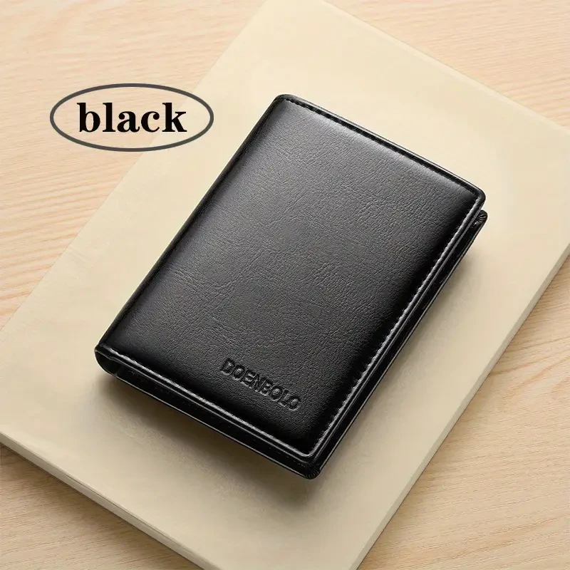 Men's Leather Wallet Anti-theft RFID Blocking