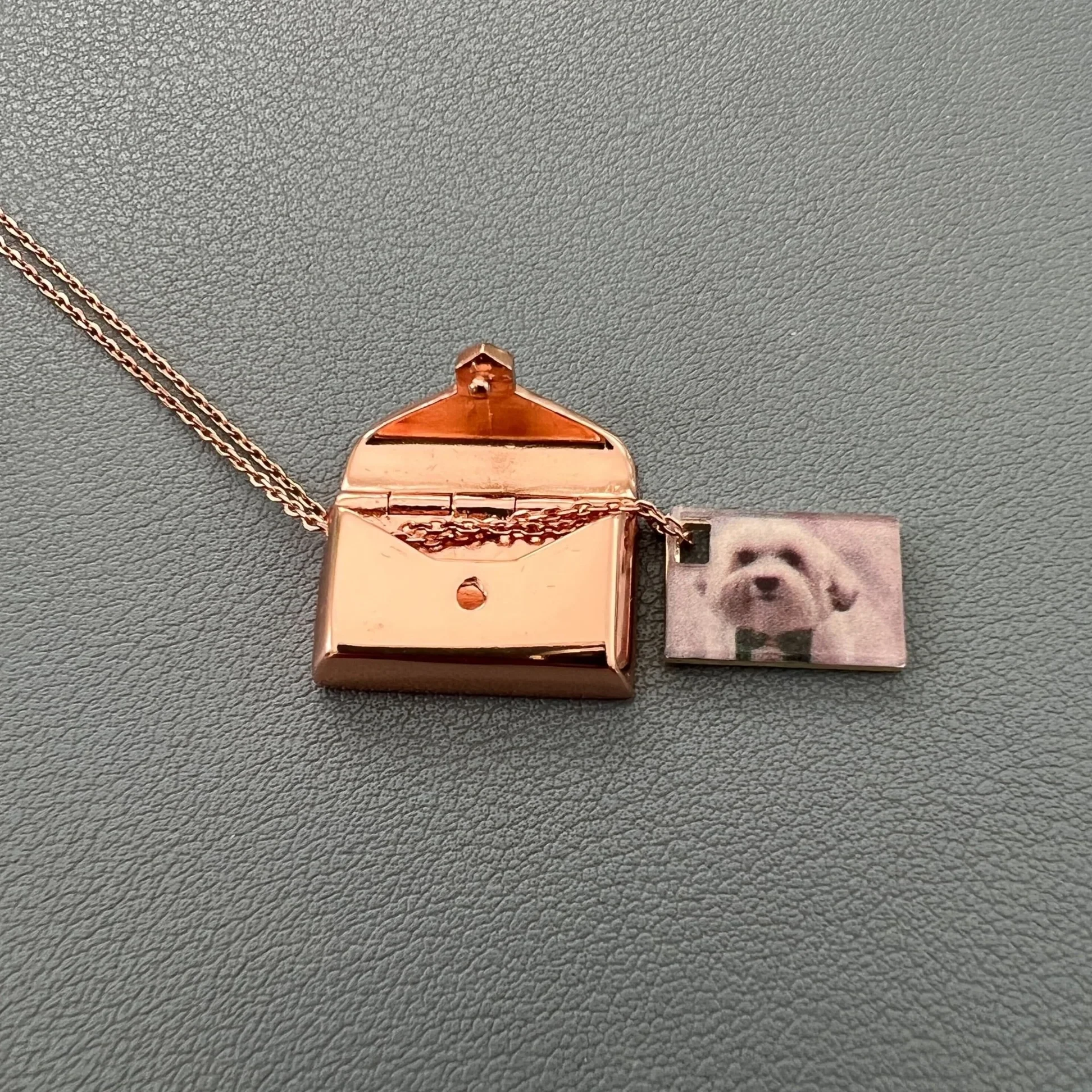 Custom Photo Envelope Locket Necklace