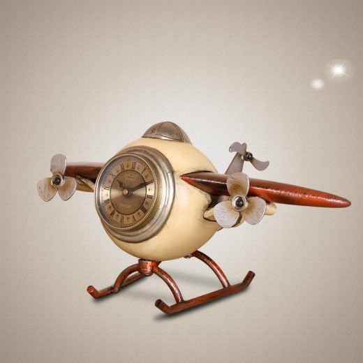 Bedroom Retro Airplane Clock Ornament Decoration