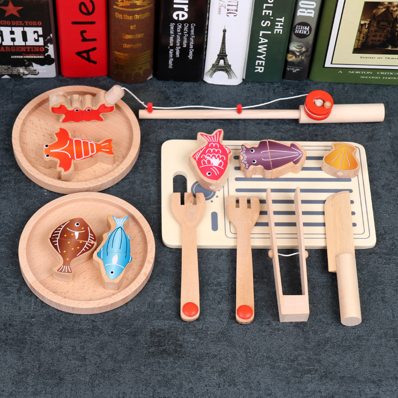 Multifunctional Magnetic Fishing Set Children's Educational Wooden Toys