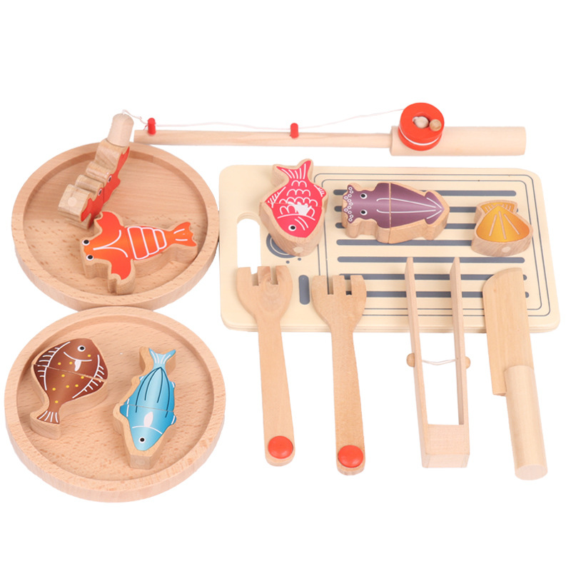 Multifunctional Magnetic Fishing Set Children's Educational Wooden Toys
