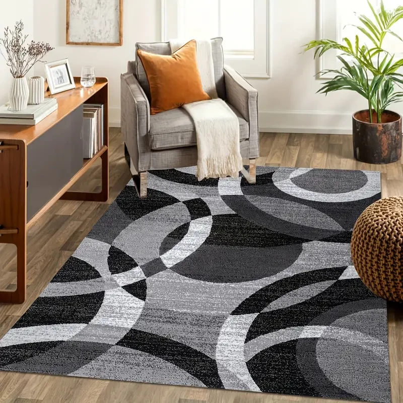 Modern Geometric Circle Print Area Rug