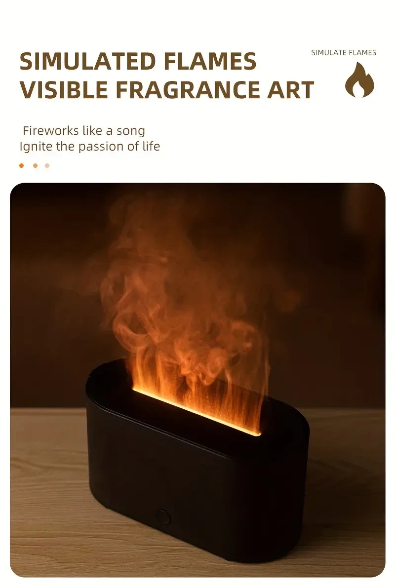 Colorful LED Flame Aromatherapy Diffuser & Humidifier
