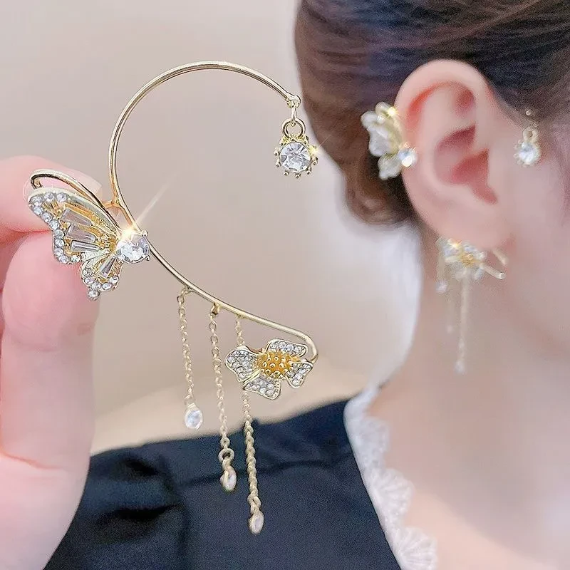 Butterfly tassel style earrings