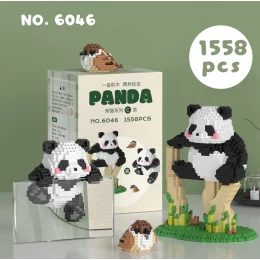 Nano Block Panda Jumbo Toy Beams Set Kids Character Panda Funny Gift Set And Display