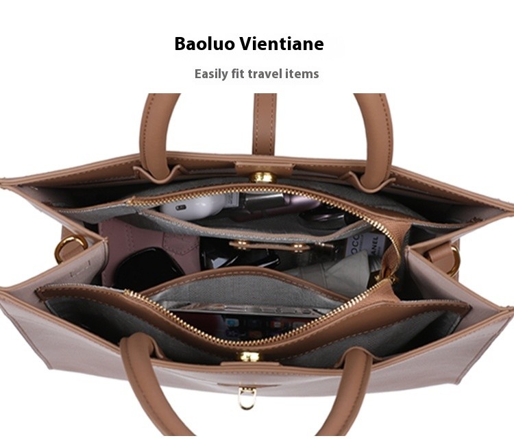 Ladies Popular Large Capacity Handbag Texture Shoulder Messenger Bag