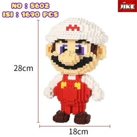 Jike Nano Blocks Medium Super Mario Series 3D Model, Toy Block Stacking , DIY Construction Block