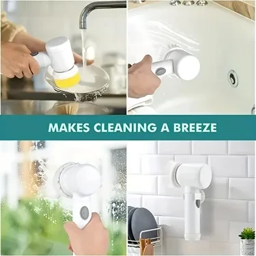 Cleaning Brush,USB Rechargeable Handheld Kitch Cleaner Coldless Rotary Brush, Power Brush Bathroom Rechargeable Brush, Automatic Rotary Power Cleaning Brush For Cleaning