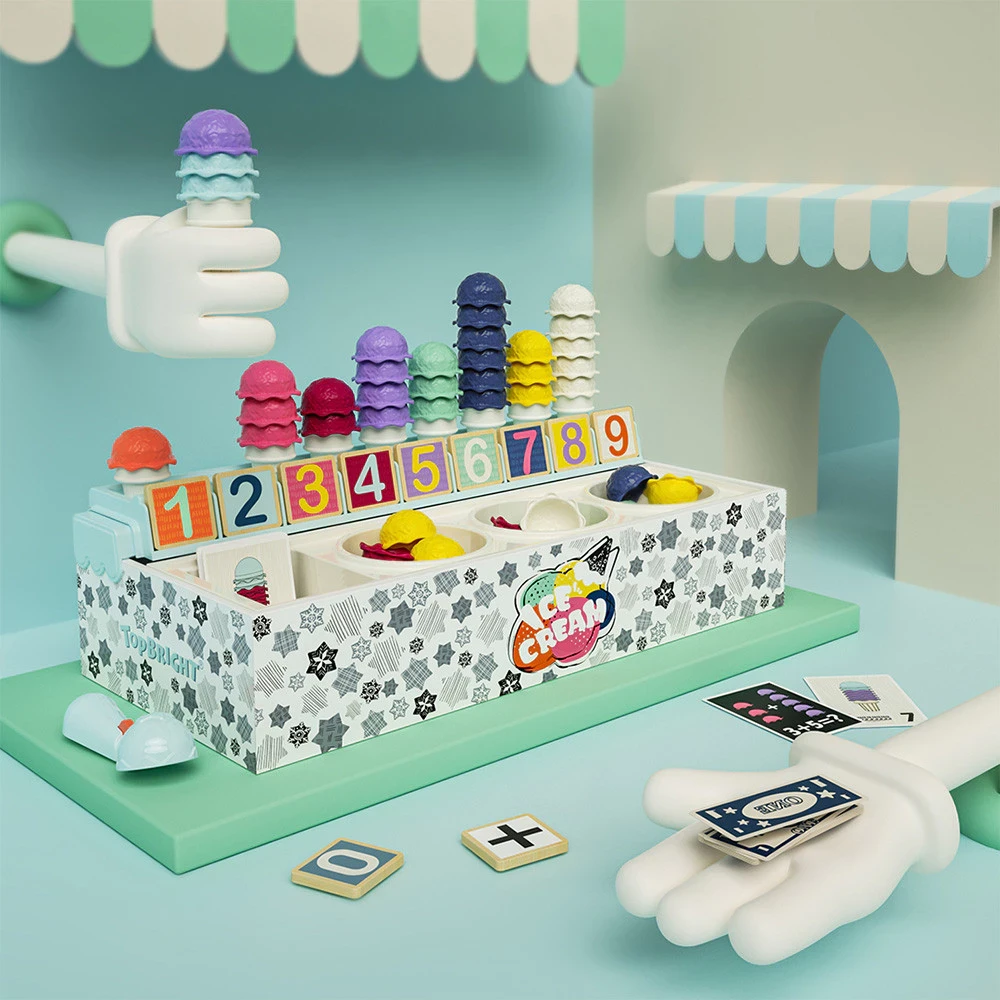 Top Bright Set Learning Box Ice Cream Shop Toy Kids Toy Collection