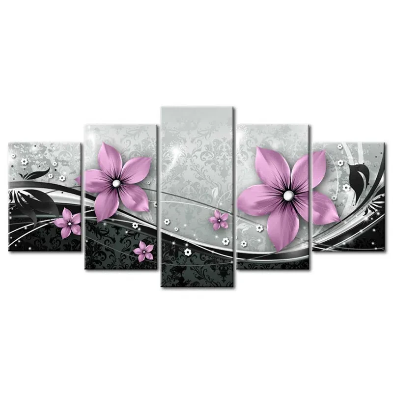 Gorgeous Flower 5 Piece Canvas Wall Art Poster Print Home Decor