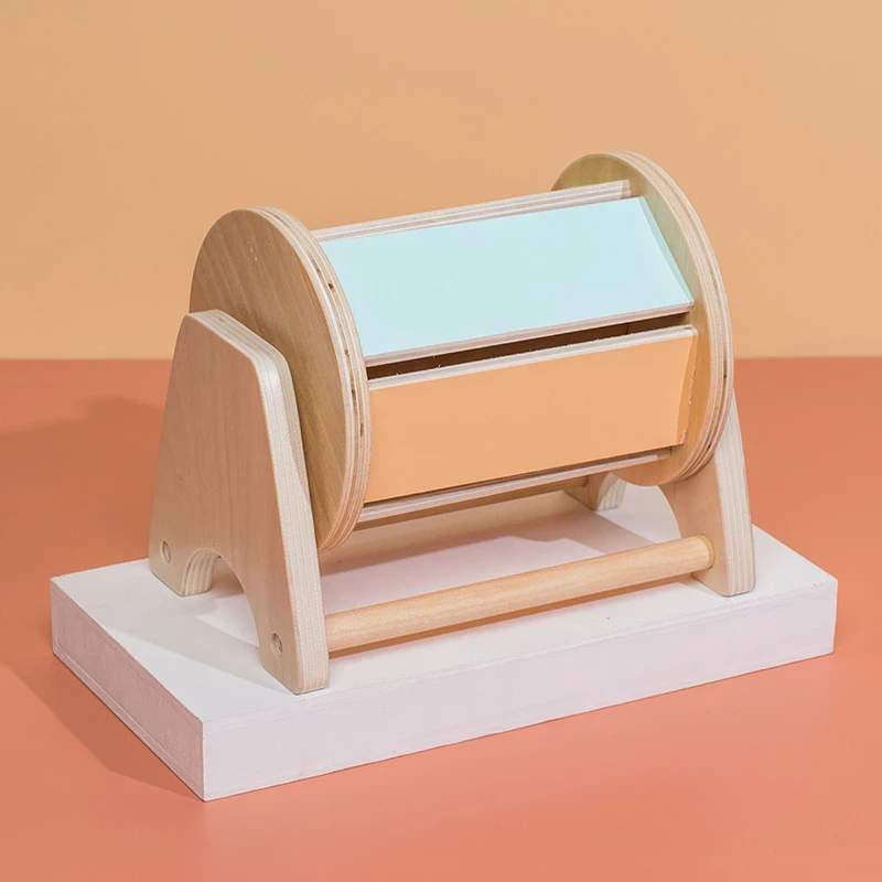 Baby Kids Educational Toys - Baby Montessori Toys Coin Ball Box Spinning Drum Sensory Motor Kids Fine Wood