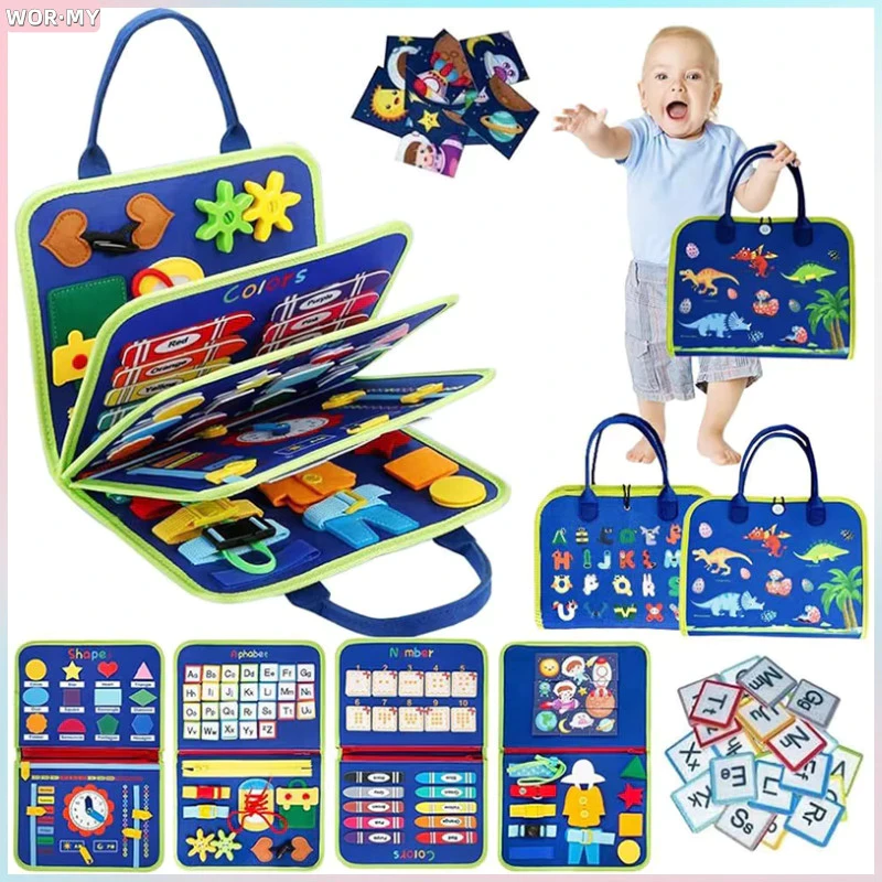 Busy Board Montessori Educational Toys Baby Cognitive Learning Board Dressing Skill Sensory Toys Educational Toys