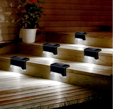 4 Solar LED Bright Deck Lights Outdoor Garden