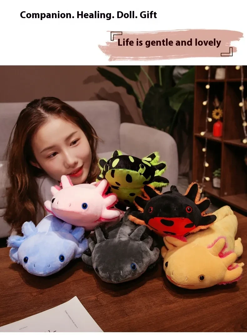 Cute Spotted Hexagonal Dragon Plush Salamander Doll Dinosaur Doll
