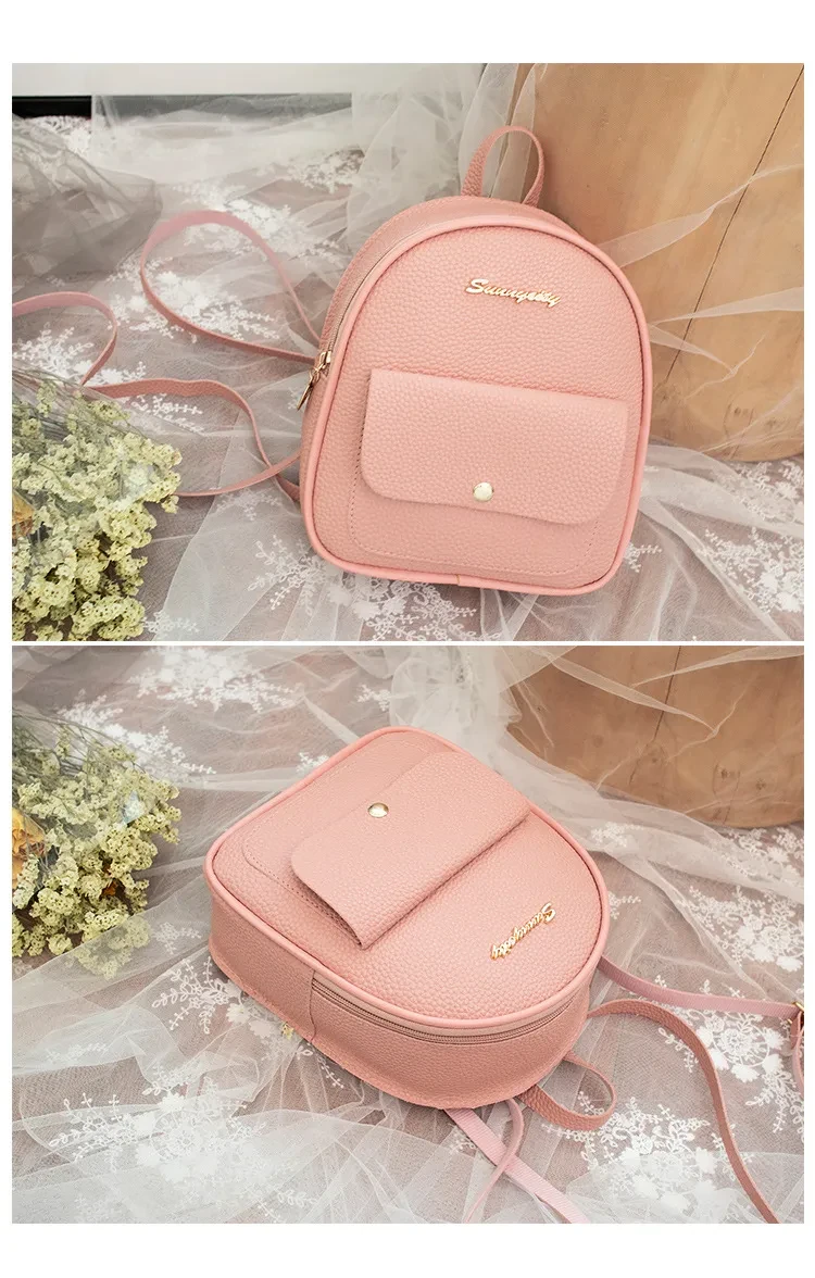 Womens Fashion Small Backpack  Letter Purse for Travel and School