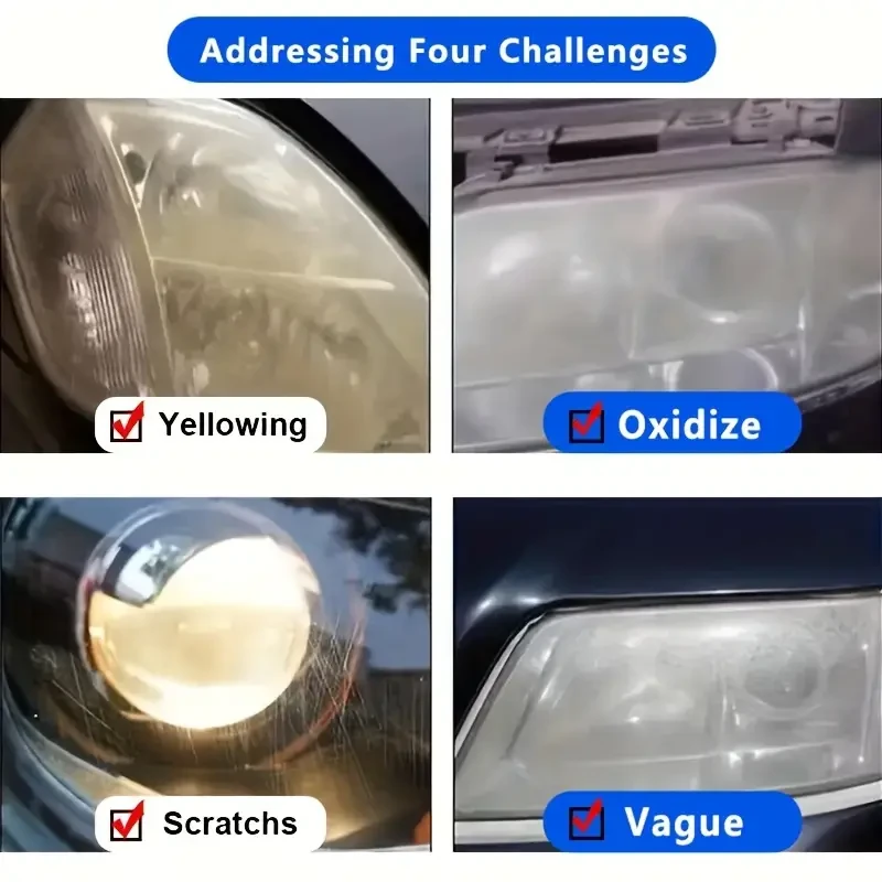 Car Headlight Restoration Cream - Anti-Oxidation, Scratch Removal & Brightening Formula for Enhanced Vehicle Lighting Care
