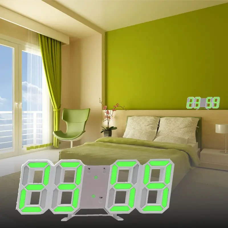 3D LED Digital Clock, Bedroom LED Clock