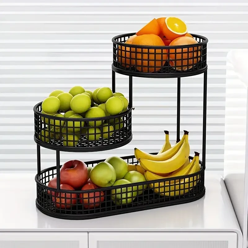 Elegant Multi-Tier Metal Fruit Basket