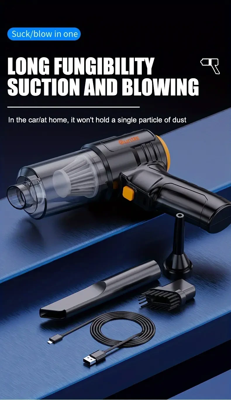 3in1 Portable Cordless Hand-held Vacuum Cleaner, Cyclone Suction Wireless Vacuum Cleaner, Rechargeable Strong Suction Vacuum Cleaner Suitable For Cars/Offices/Homes