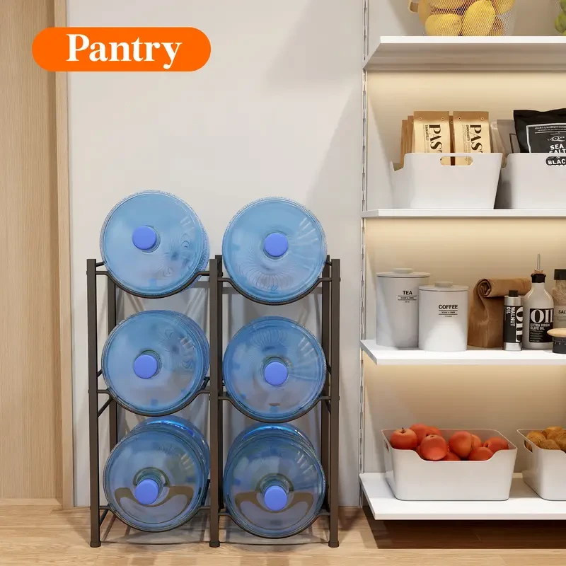 5 Gallon Water Jug Holder - 3 Tier Heavy Duty Water Dispenser Rack with 6 Slots