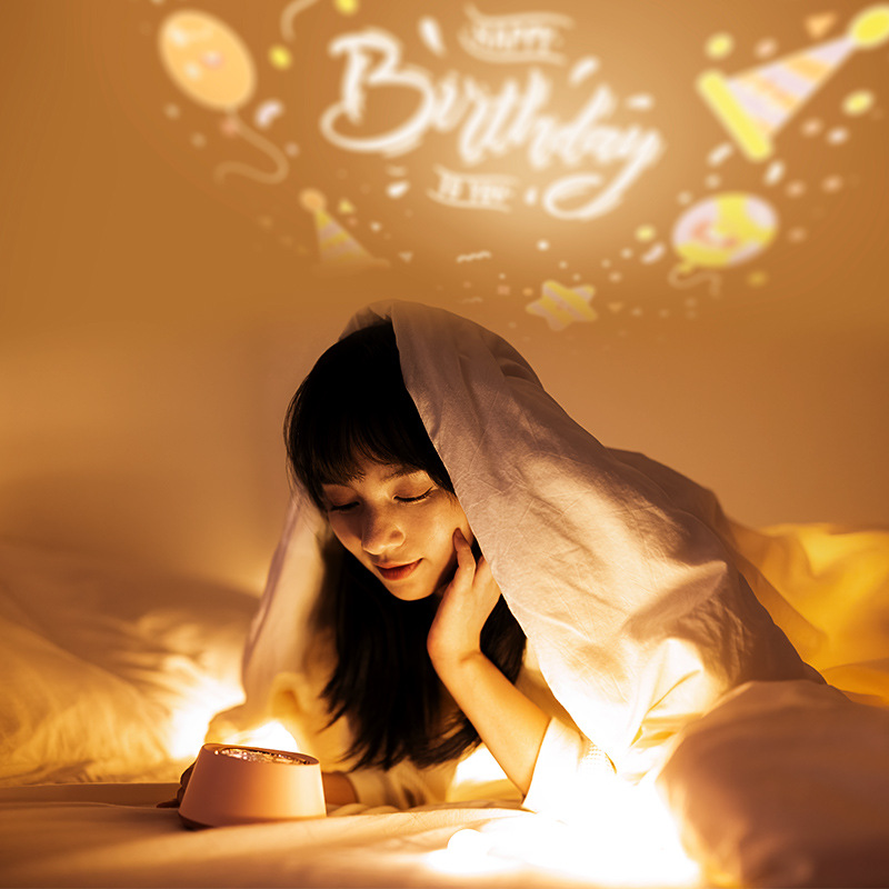 Music Starry Sky Projector Light Atmosphere Light Birthday Gift Rotating Music Box Projector Led Night Light