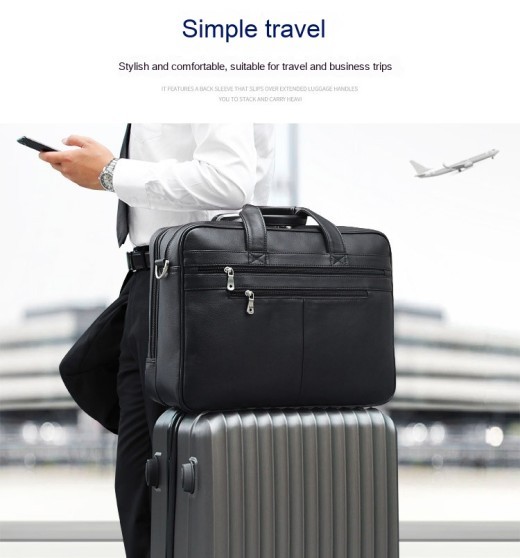 Leather Handbag Briefcase Napa Leather Comfortable Texture Men's Real-Leather Bag