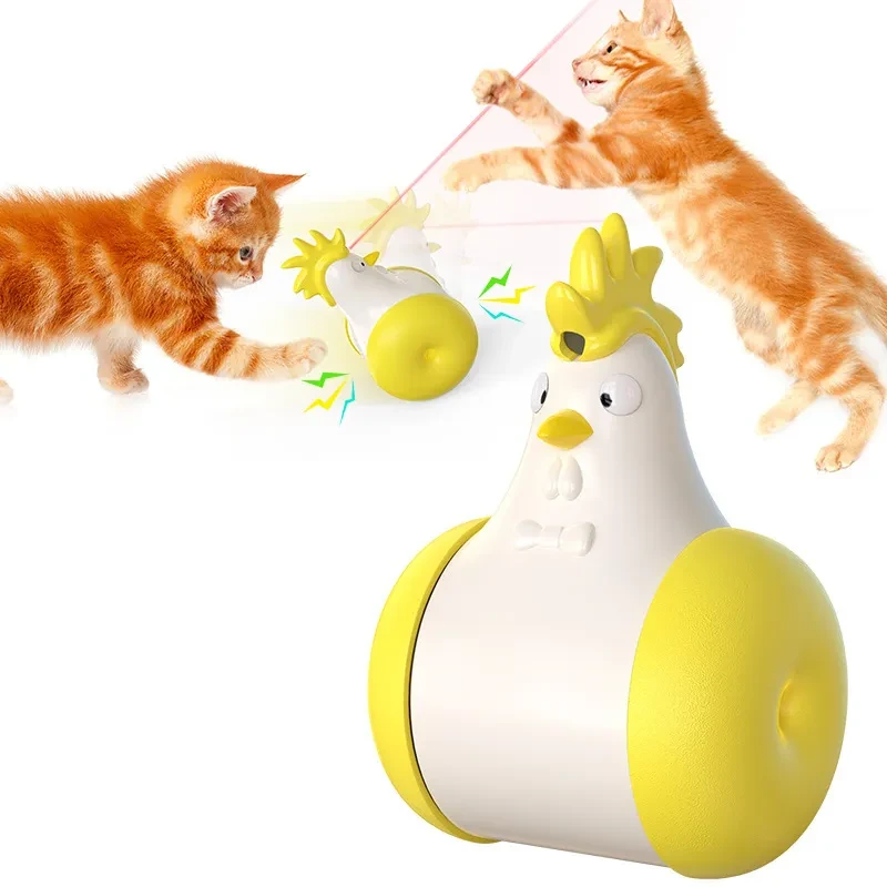 Electric Sounding Tumbler Hair Laser Chicken Cat Toy