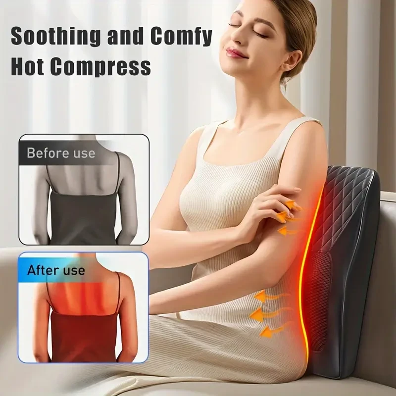 3D Shiatsu Neck & Back Massager Pillow With Heat