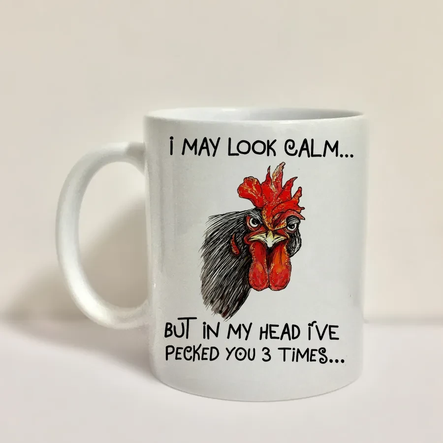 Chicken head ceramic coffee cup