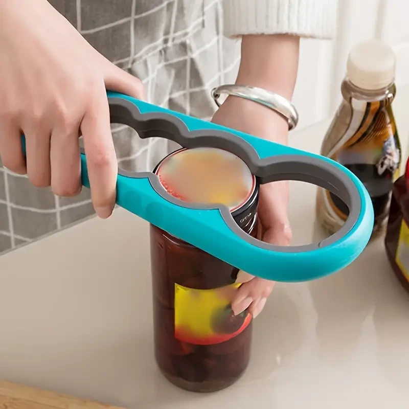 4-in-1 Portable Bottle Opener - Versatile, Non-Slip Can & Jar Opener for Weak Hands, Perfect for Seniors with Arthritis & Youngsters - Ideal Kitchen Gadget & Party Favor