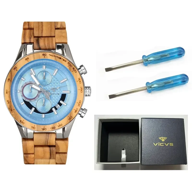 VICVS Elegant Men's Wooden Quartz Watch