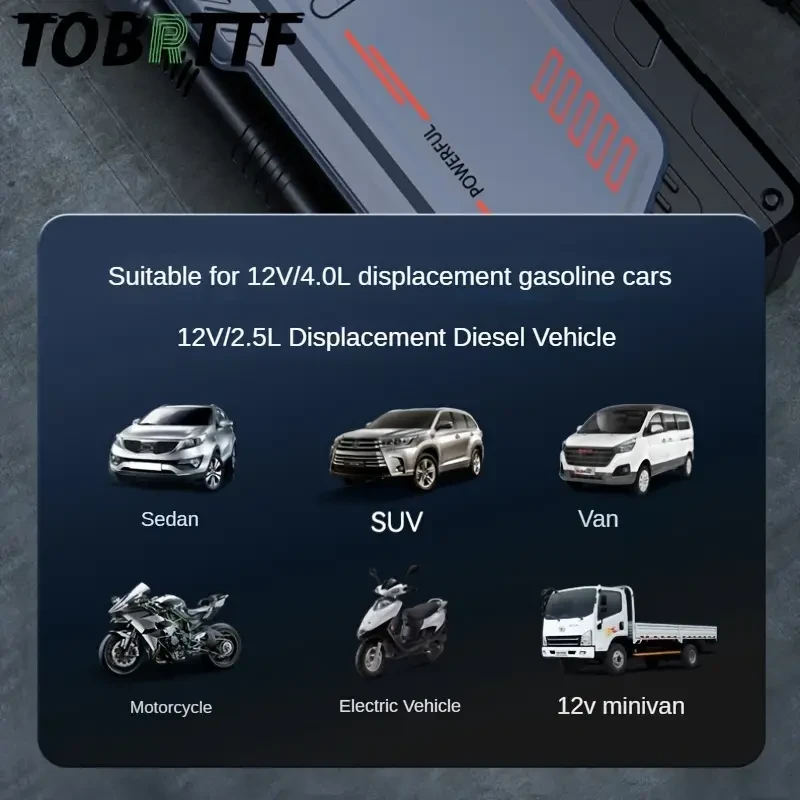 2024 Upgrade Featou Jump Starter With Air Compressor, 5 In 1 Function Jump Box 5000A Peak 150PSI Battery Pack With Digital Tire Inflator, Car Battery Charger Portable For 2.25gal Gas Or 1.85gal Diesel