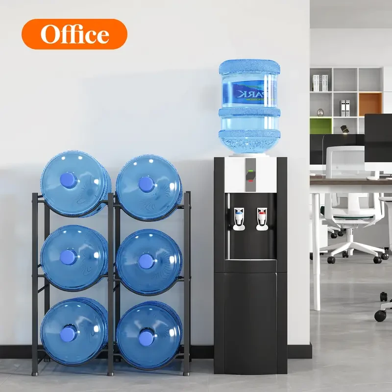 5 Gallon Water Jug Holder - 3 Tier Heavy Duty Water Dispenser Rack with 6 Slots