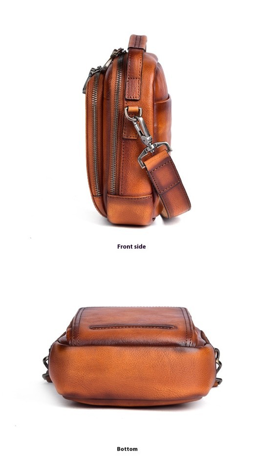 Cowhide Retro Casual Men's Messenger Bag