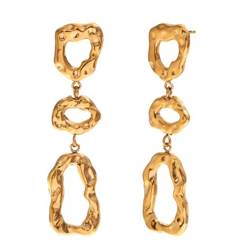 Irregular Beating Pattern Geometric Hollow Out Stitching Eardrops