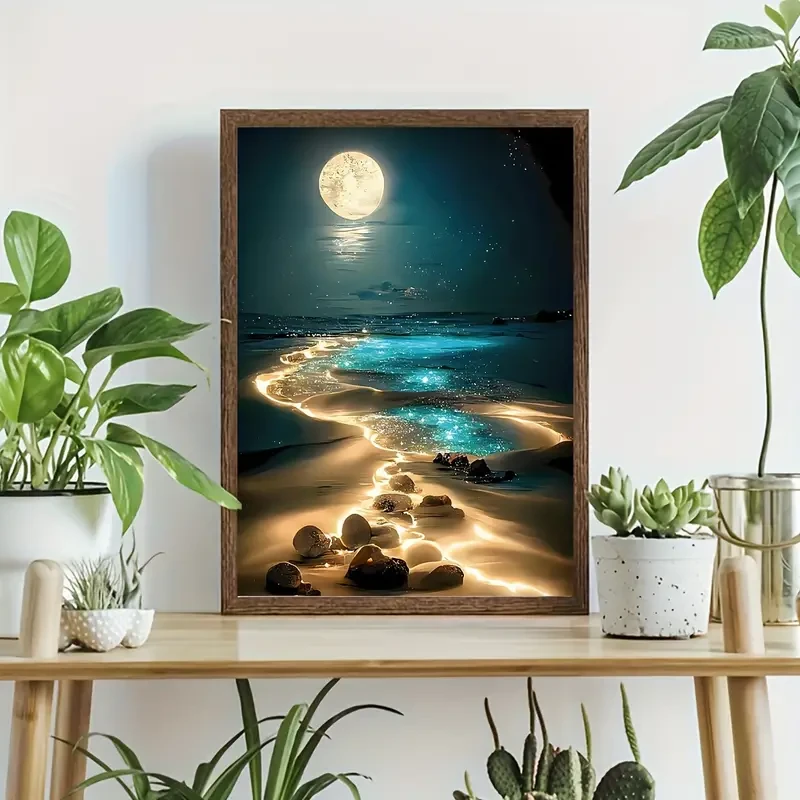 Unique Moonlit Beach Wooden Puzzle - Animal-Shaped Brain Teaser for Adults