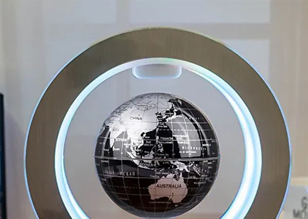 Round LED World Map Floating Glob
