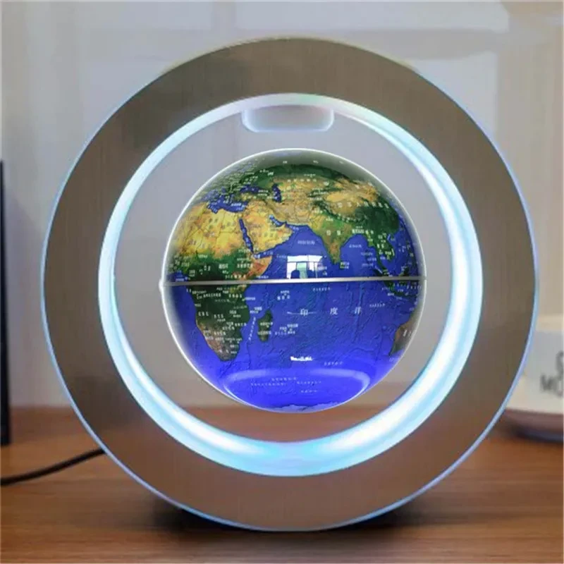 Round LED World Map Floating Glob